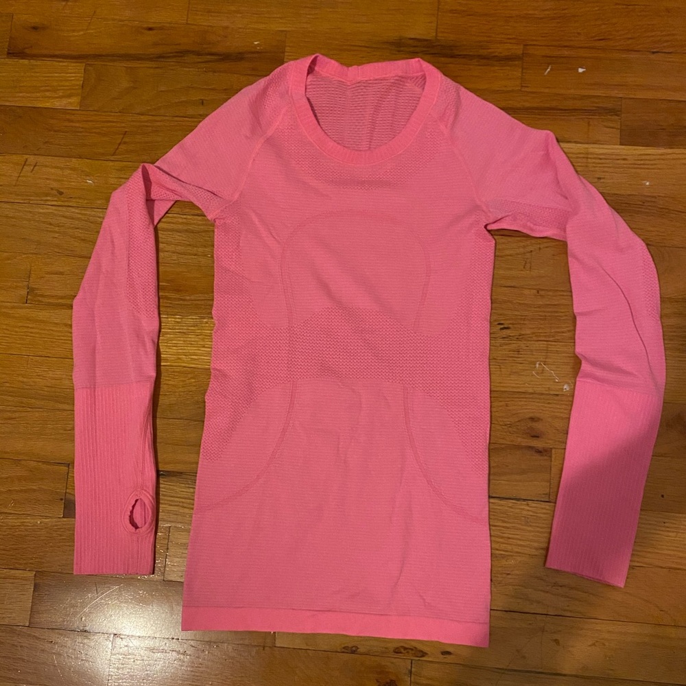 Lulu lemon long sleeve, neon pink shirt